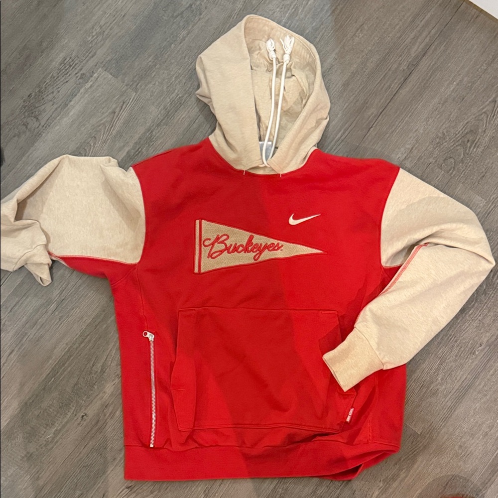 Nike Red and Cream Buckeyes Pullover